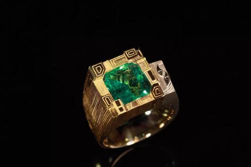 《休息地》 //绿色宝石矩阵空间戒指