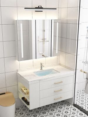 卫生间洗手盆组合柜镜面柜图片