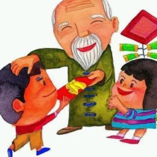 压岁钱的传说四格简笔画