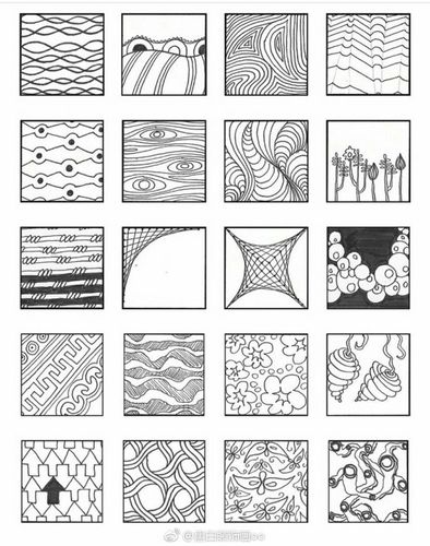 装饰画纹样-花瓣网|陪你做生活的设计师 | 黑白线描