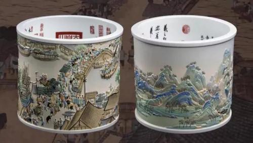 一统江山宫廷福筒,王锡良以瓷载画·重磅打造千年全景