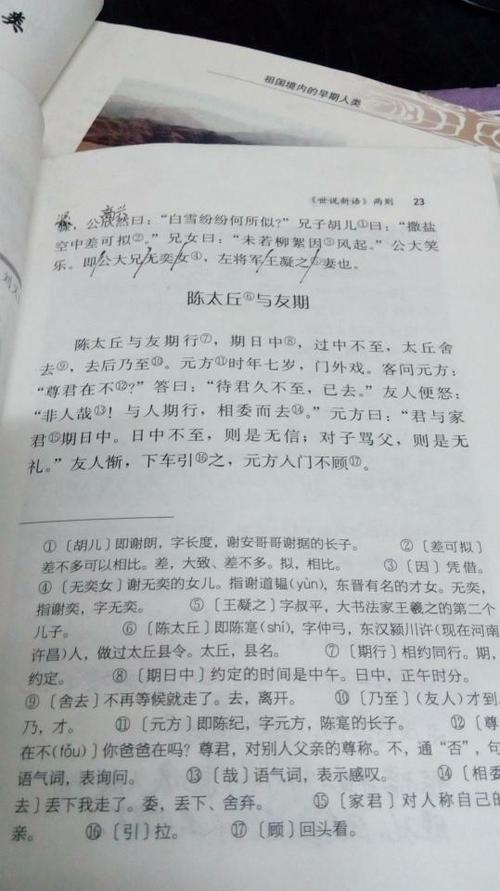麻烦照一下语文书《世说新语》的第二首