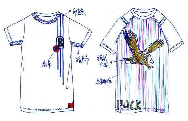 做设计师时候画的手稿,拿出来和大家分享一下 - t恤设计 - 穿针引线