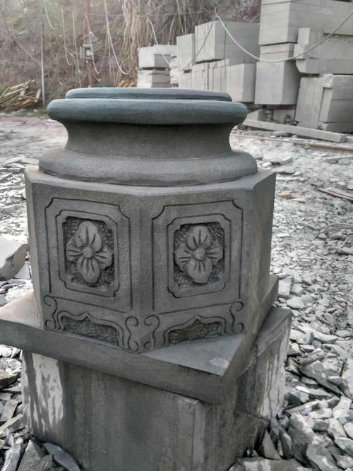 厂家现货供应四川青石仿古柱墩石 石柱墩 成都柱墩石