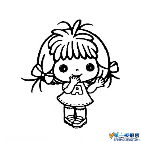 手绘小女孩简笔画_小女孩放烟花简笔画_简笔画长发小女孩