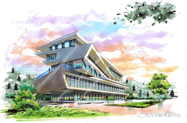 四方手绘建筑手绘表现作品