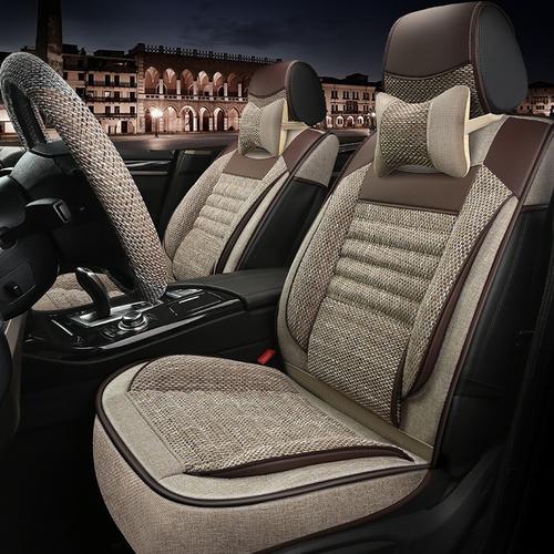 欧因新款起亚福瑞迪新一代智跑亚麻棉麻内饰汽车坐垫四季全包汽车座套
