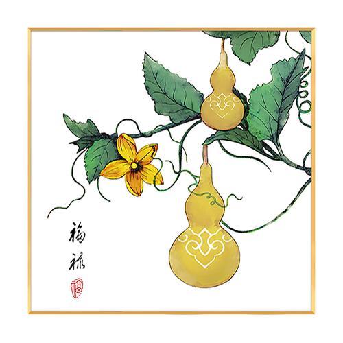 福禄十字绣2021新款小件客厅简单2022自己线绣手工葫芦小幅中国风