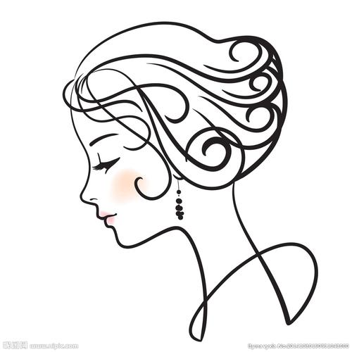 手绘女性头像图片