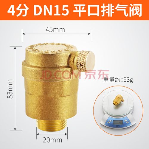 自动排气阀暖气放气阀家用黄铜自来水管道空调泄气阀4分6分1寸4分平口