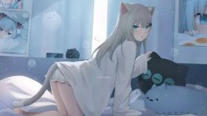 猫耳娘猫耳少女可爱 美少女软萌可爱二次元动漫美少女唯美日漫高清