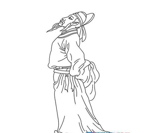 古装人物简笔画唐代诗人李白