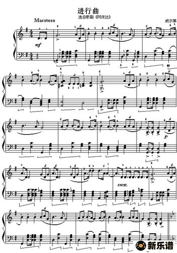歌曲进行曲(威尔第,选自歌剧《阿依达》)的简谱歌谱下载