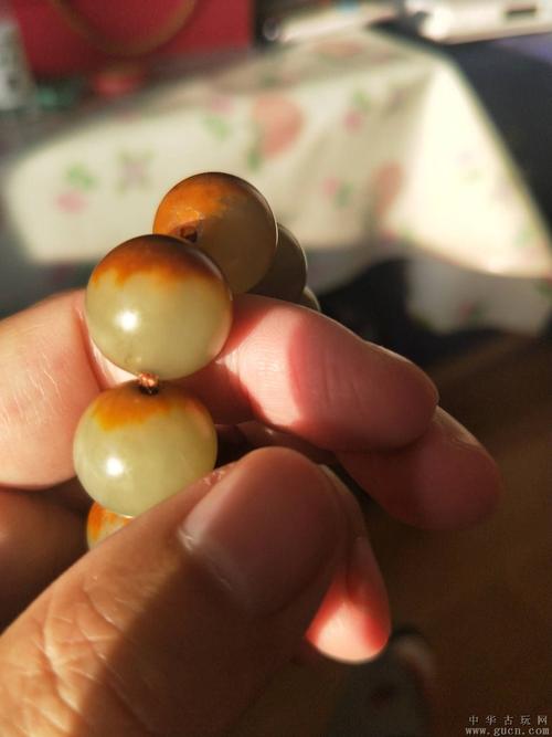 河磨玉枣红皮黄白精品手串