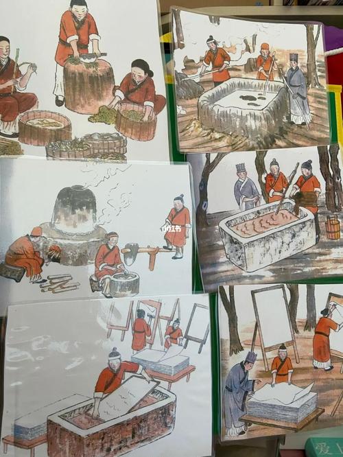 教具|《蔡伦造纸》流程图设计_设计_绘本_阅读_绘本阅读指导师_母婴