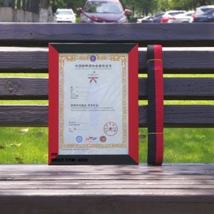 跆拳道证书相框等级段位一级红黑带证书相框跆拳道赠品奖状相框