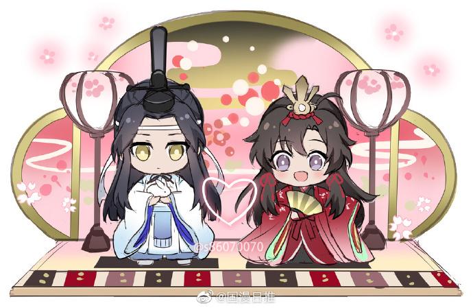 魔道祖师##魔道祖师忘羡# q版忘羡真是太可爱了啊～ twi:han_a01