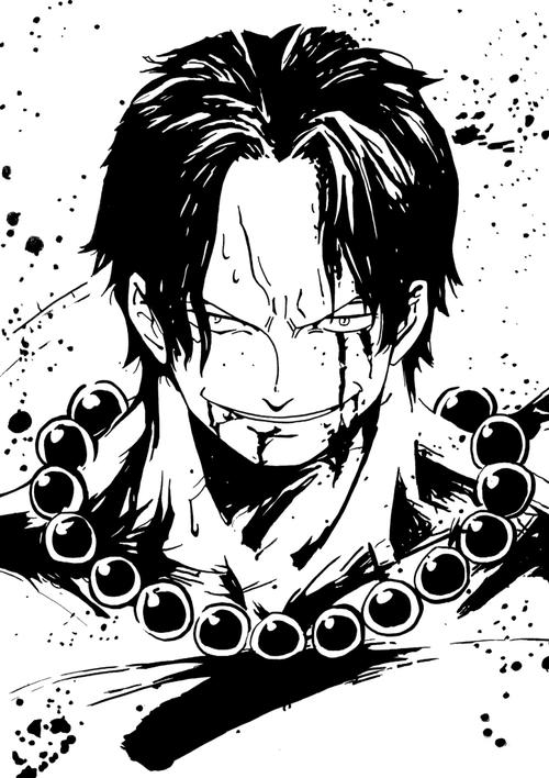 手绘|海贼王 火拳艾斯_海贼王_手绘_樱花_针管笔_马克