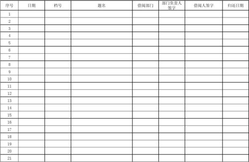 档案室资料借阅登记表