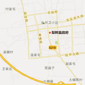 四平市梨树县行政地图