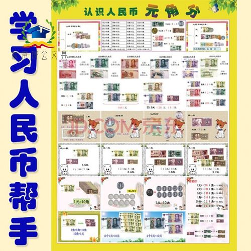 一年级数学教具 儿童玩具钱币教学用学习教具一年级数学教学用具仿真