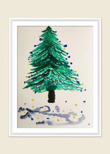 水彩圣诞树