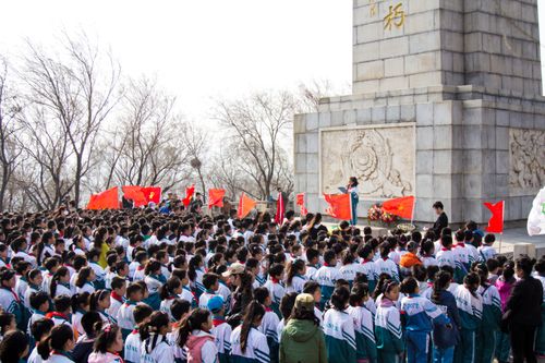 宁远镇小学中心校在烈士山烈士纪念碑前举行宣誓仪式.