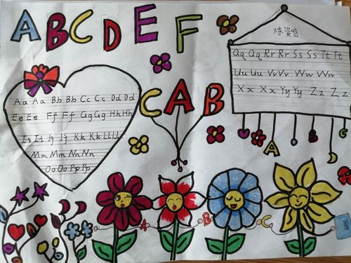 国庆假期作业,26字母大小写和m1句子英语手抄报优秀作品展播