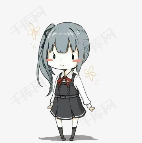 卡通马尾学生女孩