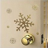 玻璃雪花圣诞球贴纸 圣诞树装饰品 金色小雪花新年圣诞橱窗贴纸