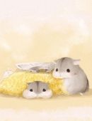 治愈系可爱小仓鼠精美插画手机壁纸下载