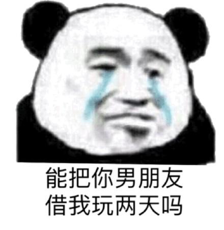 能把你男朋友借我玩两天吗 - 情人节,单身土狗必备表情包_熊猫头表情