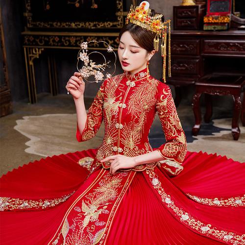 秀禾服新娘2021年新款结婚中式婚纱礼服敬酒服夏季龙凤褂秀和服女