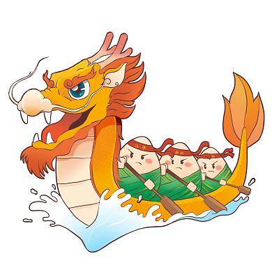 端午龙舟赛插画