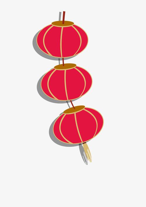 红色的卡通装饰灯笼设计免抠素材免费下载_觅元素51yuansu.com