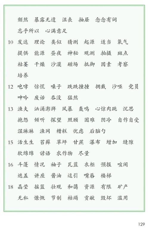 部编语文六年级(上)词语表