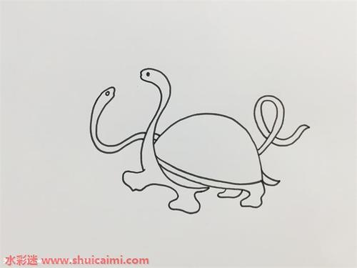 四大神兽玄武怎么画简单神气