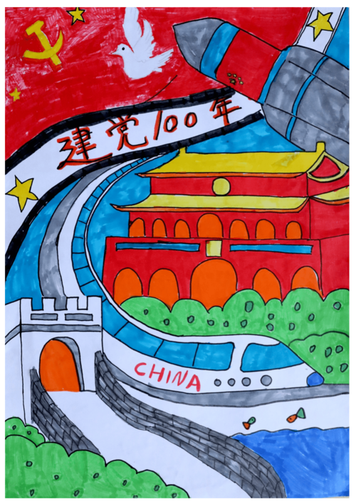 2021年新兴县"童画新时代 手绘富强国"主题儿童画展示