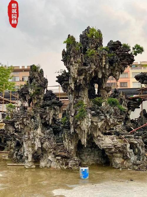 英石假山石庭院制作石材英石假山造景图片天然英石假山厂家定制