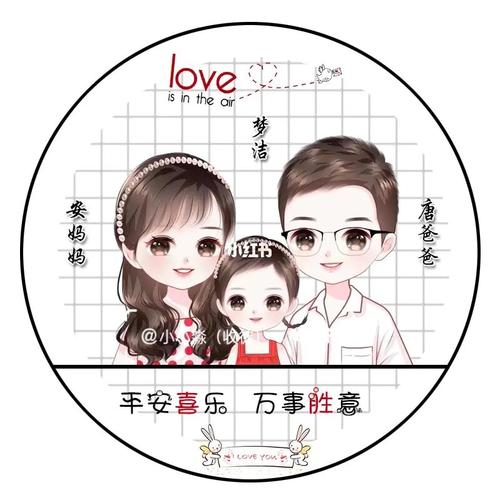 你好留名,我做图7815一家三口姓氏头像制作_头像