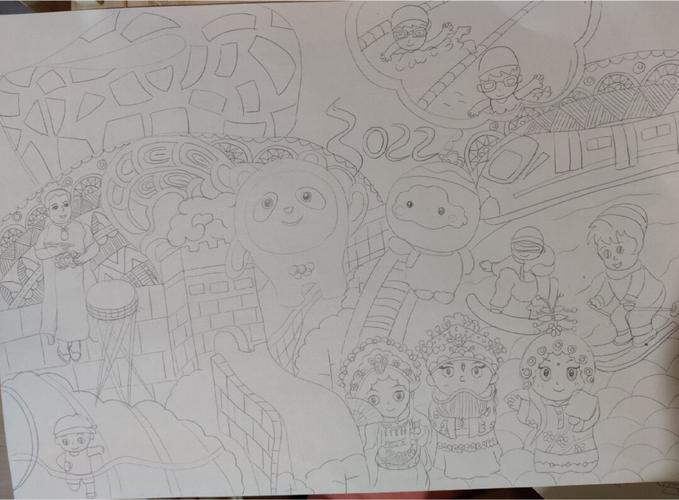 简笔画2022冬奥会_简笔画_水彩笔_马克笔_记号笔_绘画