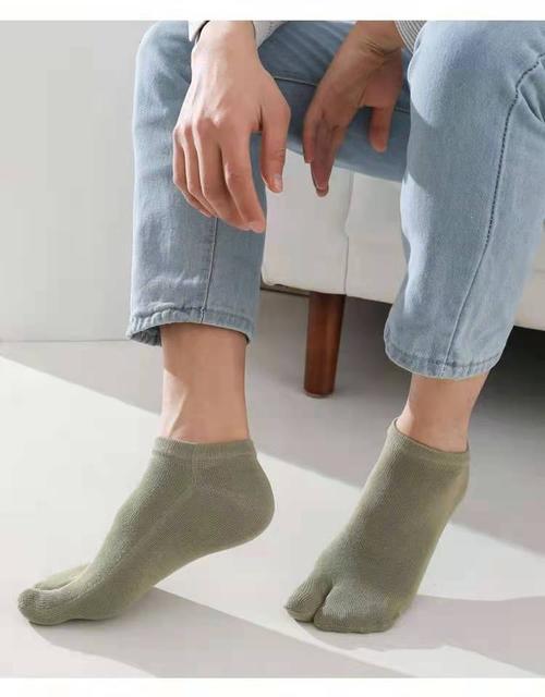 二趾袜男士两指袜短筒中筒男袜日本木屐人字拖鞋拇指夹趾二指袜子