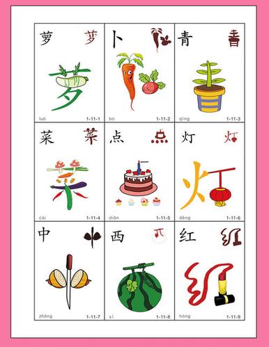 看图识字卡片简笔画