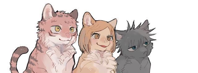 咒术回战拟猫化,猫化五条悟挤压主角团,黑猫伏黑惠面无表情