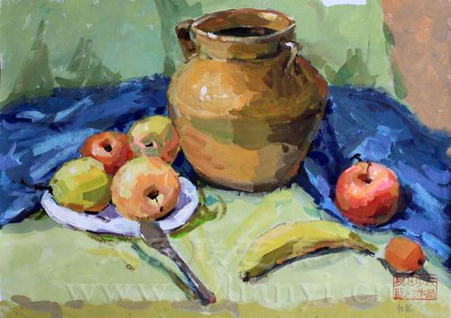 山西长治第十五中学 杜然色彩静物写生