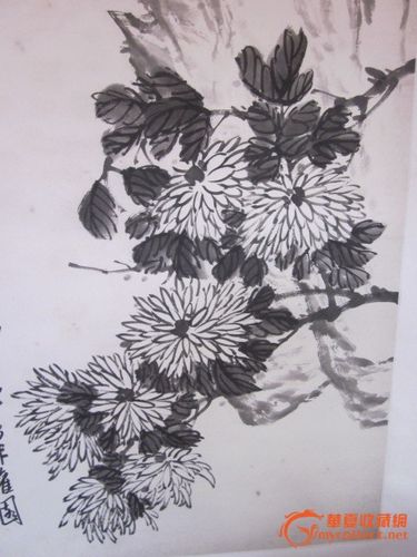 吴昌硕墨菊一幅