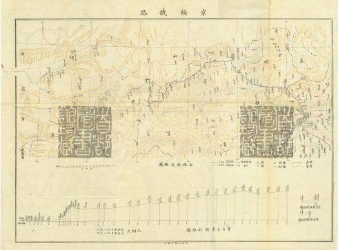 (图为:京绥铁路施工设计图)