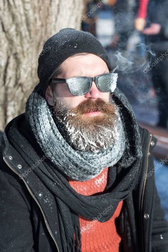 名称:英俊的大胡子的男人,附近树上
