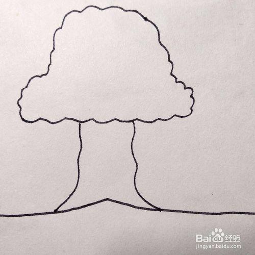 5 然后画出周围的栅栏一样的木头 6 再画出地面上的灌木丛 7 最后画出