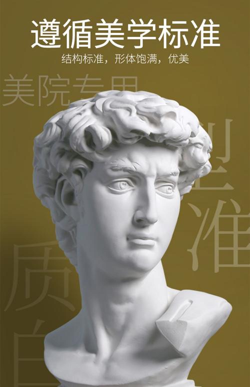 左绘大卫石膏像67cm大号素描石膏头像雕塑学校静物器材批发写生模型